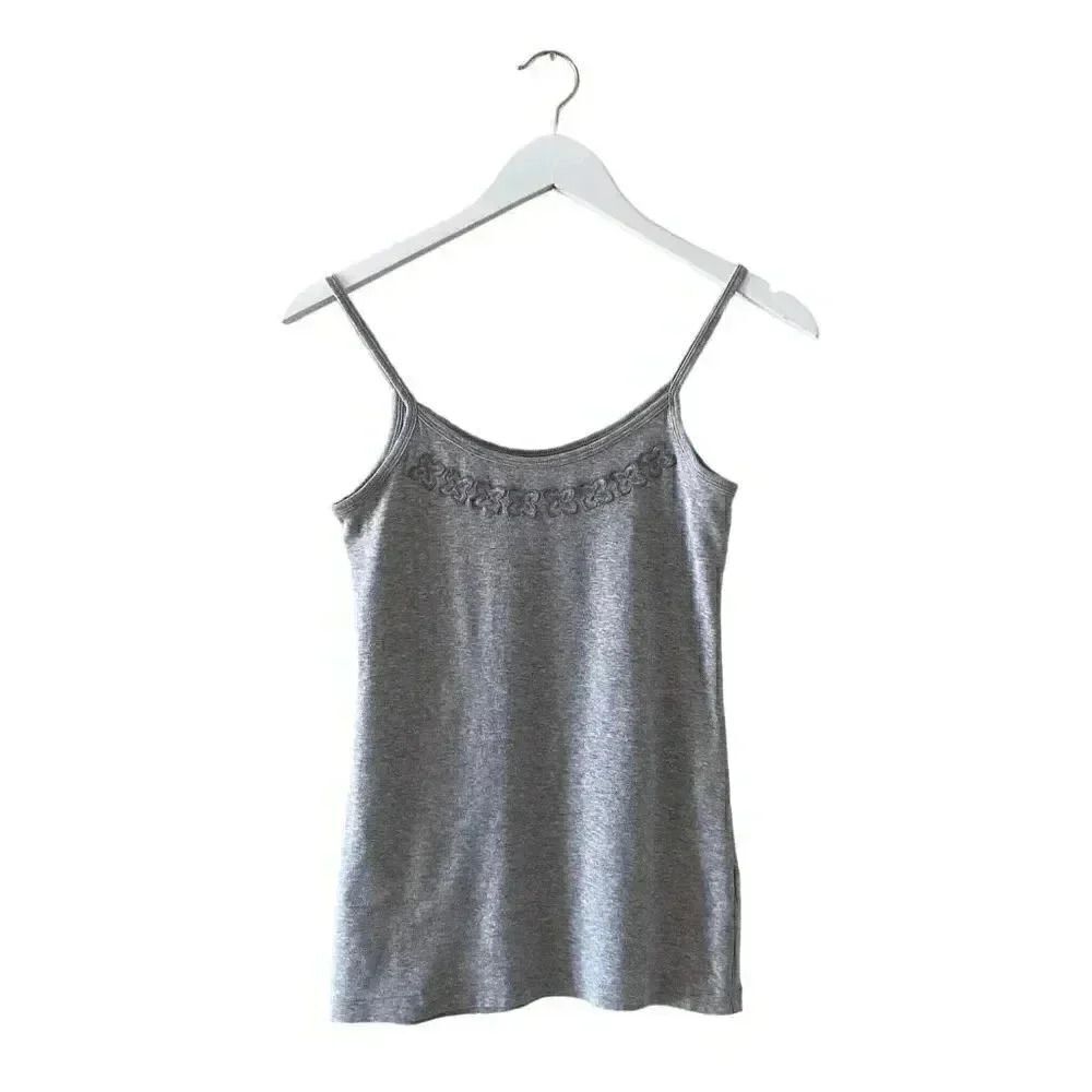 Banana Republic Gray Solid Embroidered Soft Essential Basic Camisole SZ M # 1603
